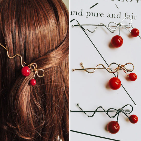 Red Cherry Hairpin