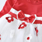 Flower bow long sleeve dress