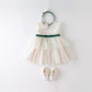 Summer Girl Baby Green Polka Dot Small Veil Skirt With Hair Band