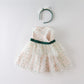 Summer Girl Baby Green Polka Dot Small Veil Skirt With Hair Band